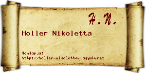 Holler Nikoletta névjegykártya